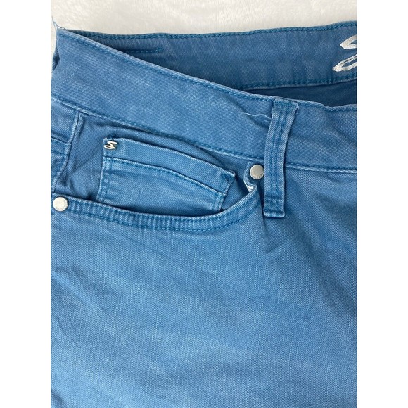 Seven 7 Womens‎ Mid Rise Ankle Skinny Blue Jeans Raw Hem Size 14 - Picture 5 of 16